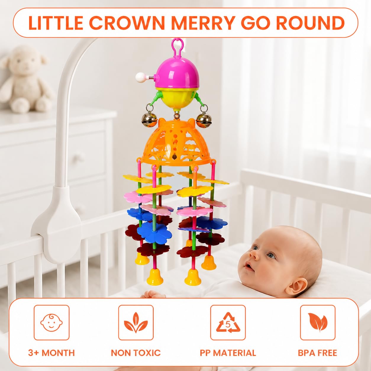Merry Go Round Baby Musical New jhoomer Toys with Hanging Jhoomer Rattle Kids Toy. — Amazon image 3