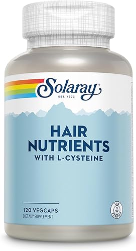 SOLARAY Nutrientes para el cabello con L-cisteína, vitaminas para el cabello con biotina para apoyar el crecimiento del cabello, vitaminas para la