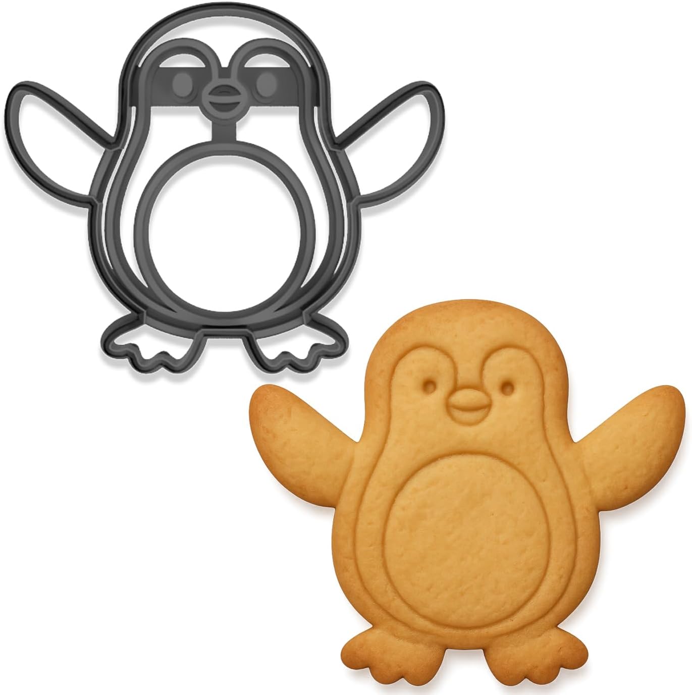 Cute Penguin Cookie Cutter & Stamp – 4x3.33" Adorable Winter Bird Design for Holiday Baking (Random Color) image 2