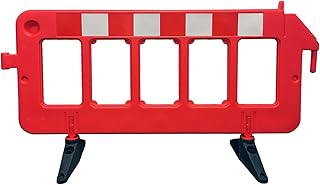 Electriduct 6.4 Feet Portable Safety Traffic Barricade Plastic Fence Crowd Control Barrier Red (3.25 Feet High)