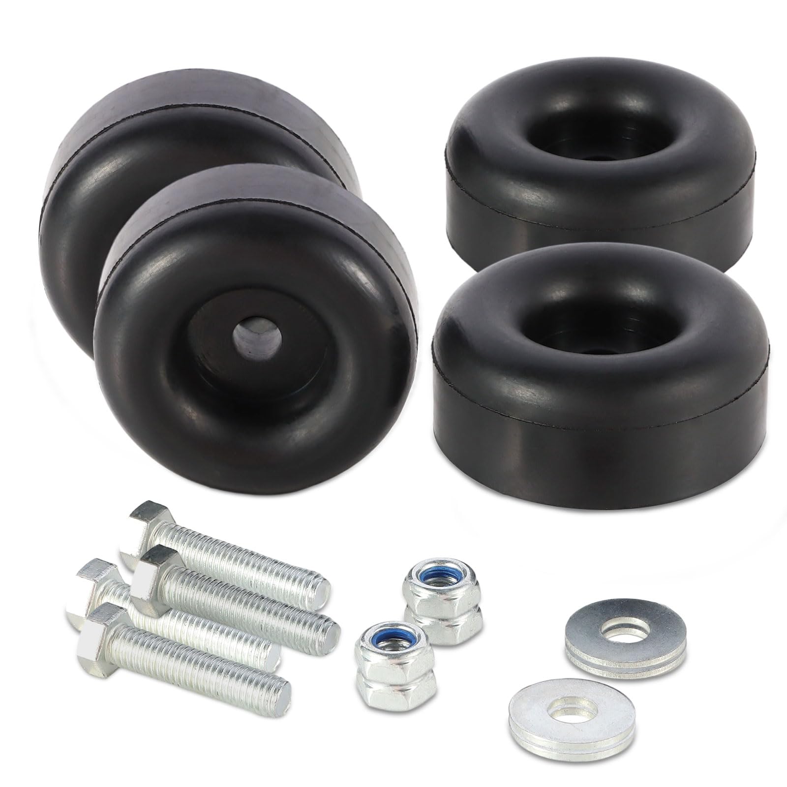 Heavy Duty Anti-Vibration Rubber Foot Pads - 1" x 2.5" Shock Absorbing Feet for Generators, Air Compressors, Pressure Washers & Trailers, Maintain Position and Reduce Noise (4)