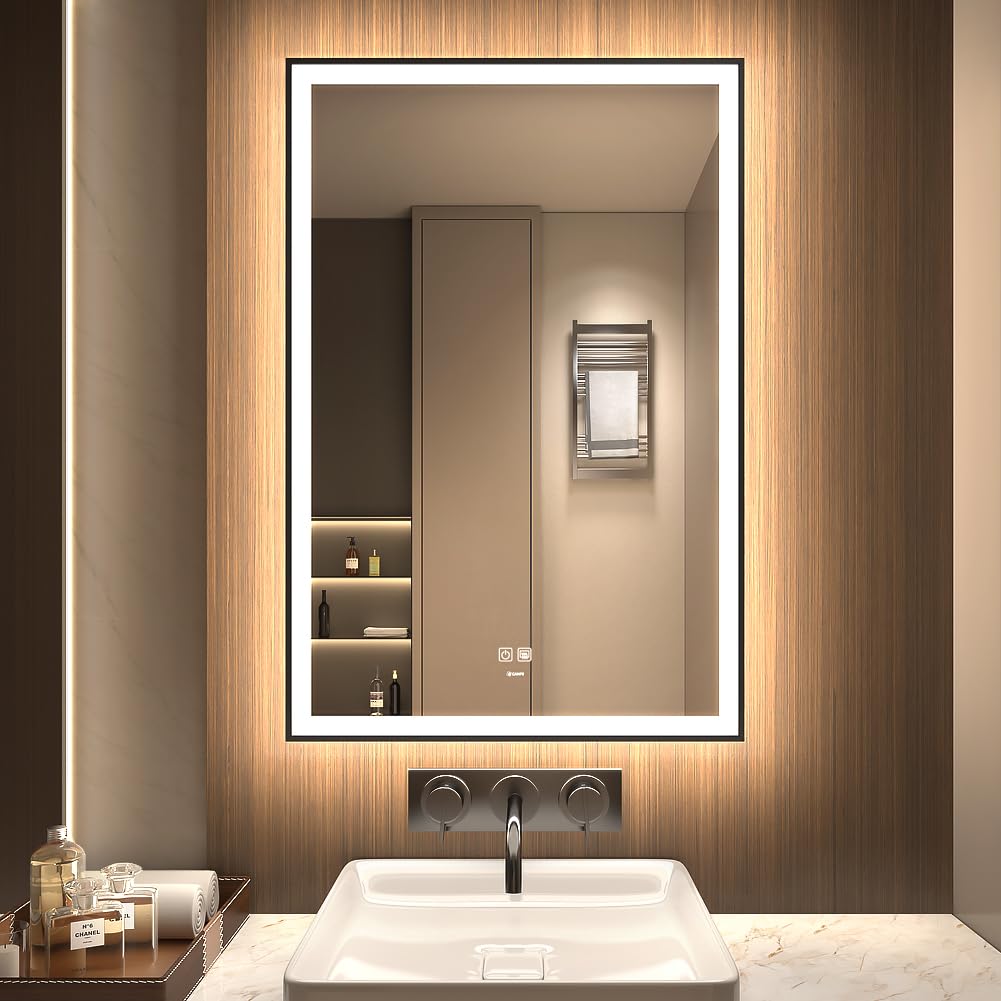 Miroir LED salle de bain antibuée et étanche IP44 pour une clarté parfaite