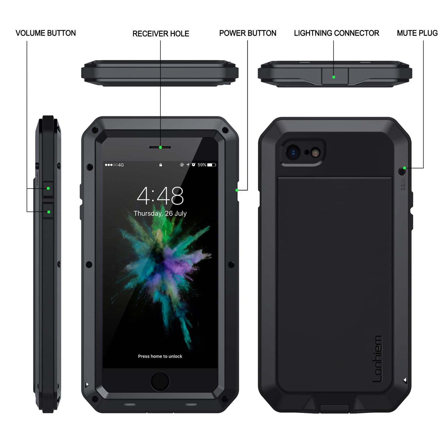Amazon.com: Lanhiem for iPhone SE 2022/2020 iPhone 7/8 Case, Heavy