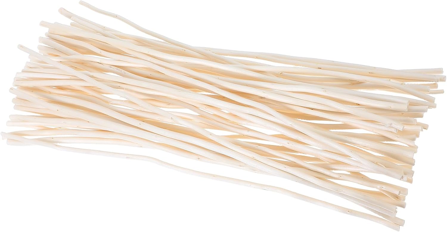 GANAZONO 50pcs Dried White Curly Willow Branches Natural Wood Sticks 27cm Thin Stems for DIY Floral Arrangements Vase Fillers Rustic Home and Wedding Decor