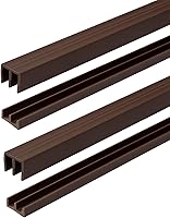 Vista 18 de Riel de puerta corredera de panel de 1/4 pulgadas, juego superior e inferior de plástico negro de 48 pulgadas, fabricado en EE. UU., paquete de 1