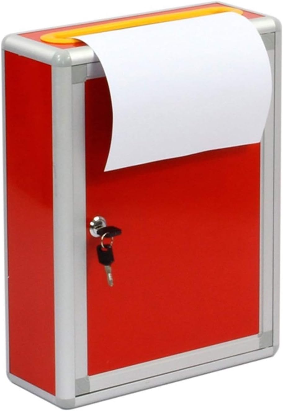 WYKDL Mountable Metal Suggestion Box with Lock - Donation Box - Collection Box - Ballot Box - Key Drop Box