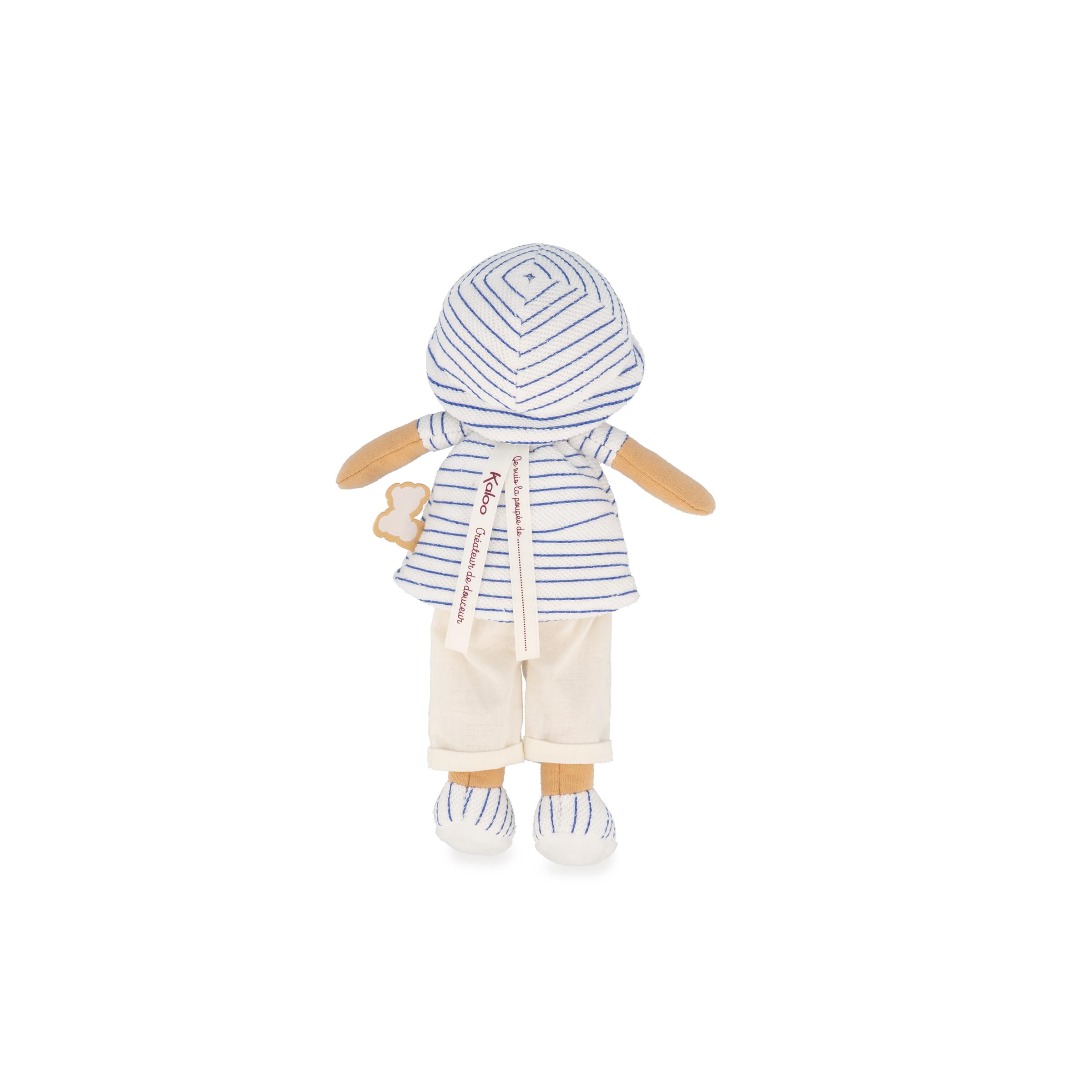 KALOO - Tendresse - Mi Primera Muñeca de Tela Eli - Muñeca de Trapo 25 cm - Camiseta Marinera - Bonita Caja de Regalo - Cinta Personalizable - Desde el Nacimiento, K200012