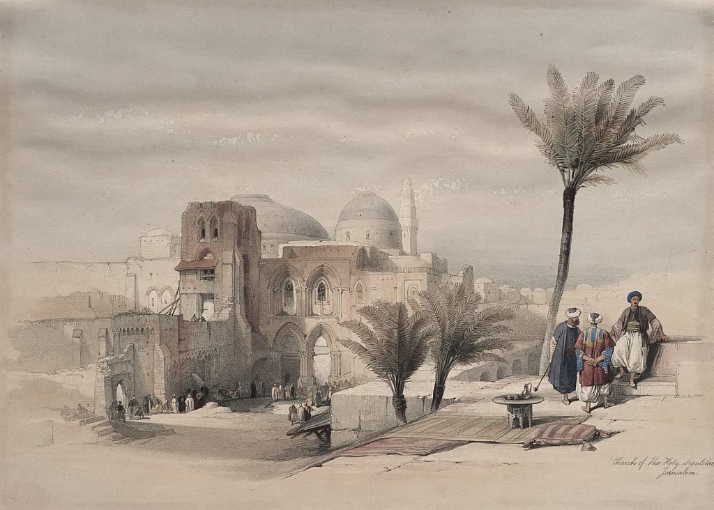 Cuadro en lienzo de la Iglesia del Santo Sepulcro de Jerusalén, 60x90cm 5
