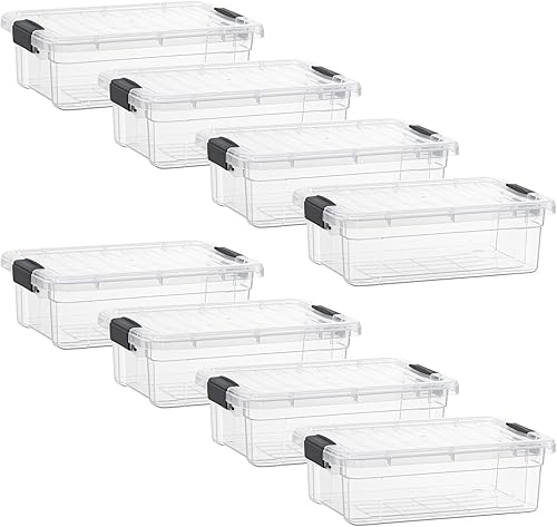 Miniatura 77 de Superio Cajas de almacenamiento transparentes con tapas, contenedores de plástico de 4.5 cuartos para organizar, cajas apilables, sin BPA, no