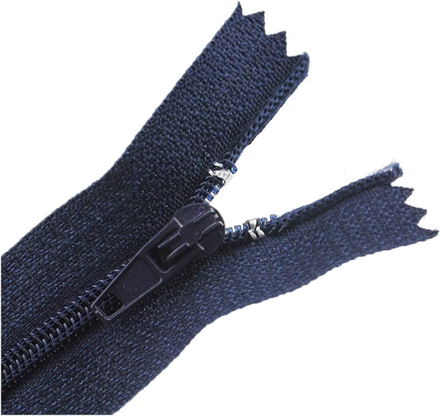 DSESS Zipper Tape#3 Metal Nylon Coil Zippers，5Pcs Nylon Sewing Zippers, Supplies Zippers for DIY Sewing Craft Tailor Bag Garment(Navy,18cm)