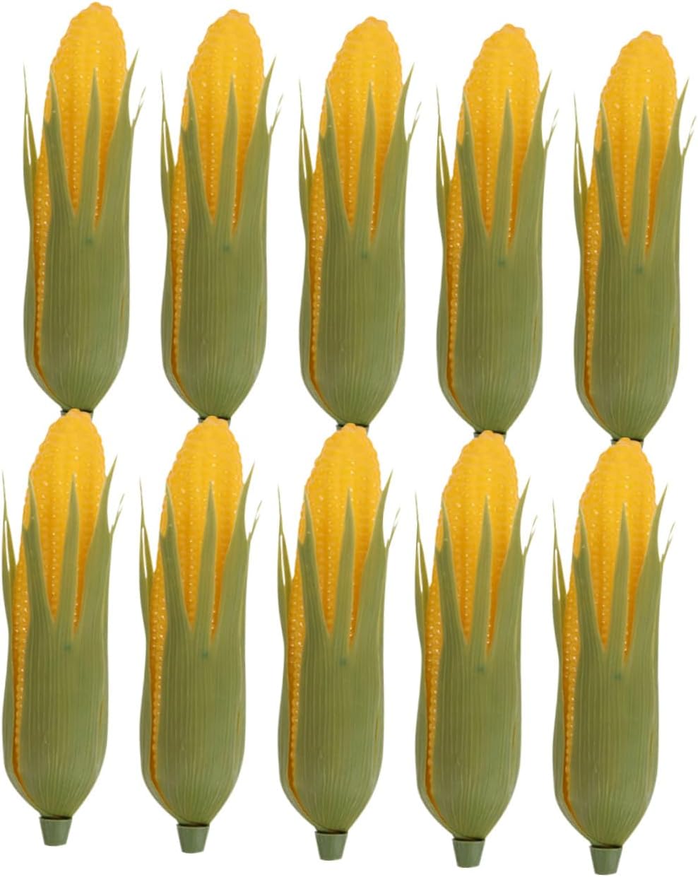 Levemolo Realistic Fake Corn Models 10pcs Artificial Vegetable Props for Photography Kitchen Decoration Lifelike Plastic Simulated Corn for Home Display