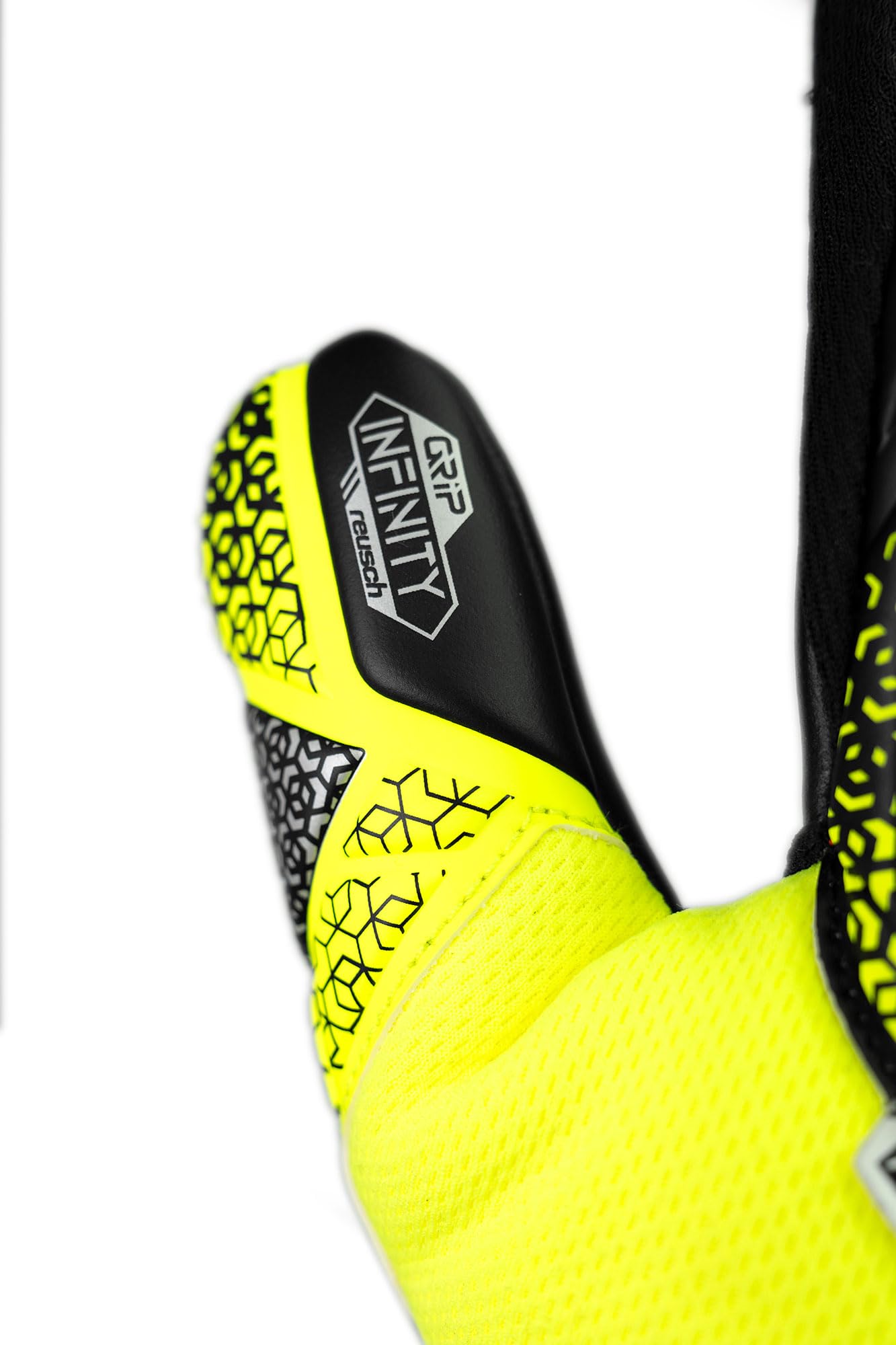 Reusch Attrakt Infinity NC Goalkeeper Gloves, Yellow/Silver/Black, Size 8