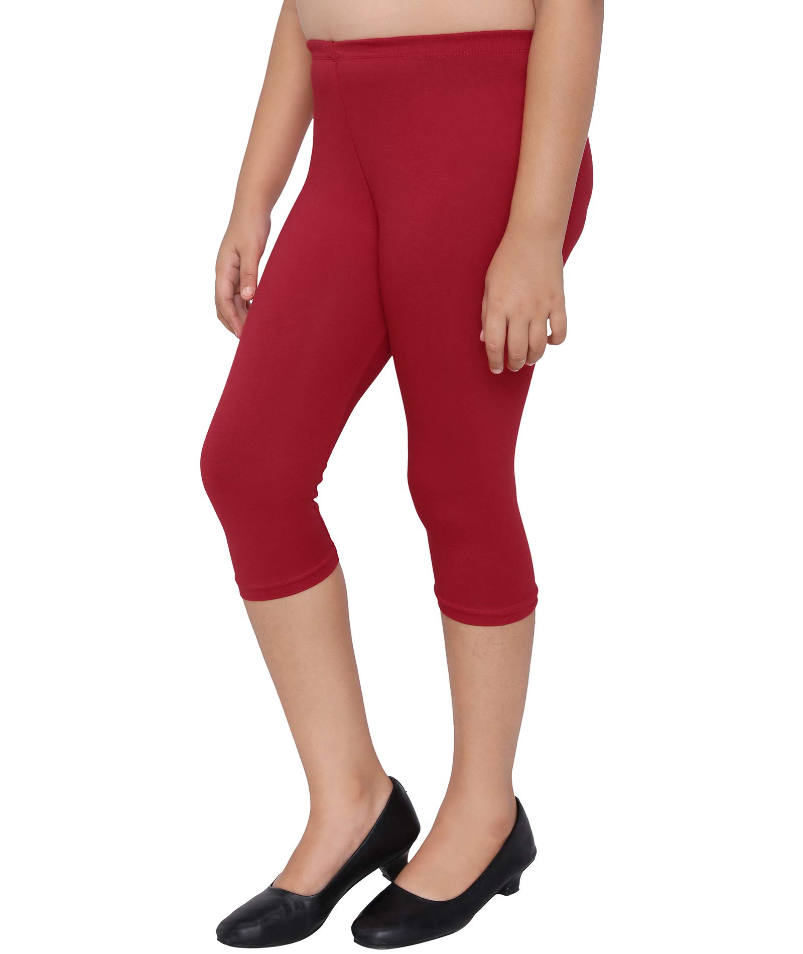 Robinbosky Premium Girls Capri Leggings Red, Yellow and Green Value Combo Pack of 3 (6-12 Months, Red, Golden Yellow and Leaf Green) - Image 5 thumbnail