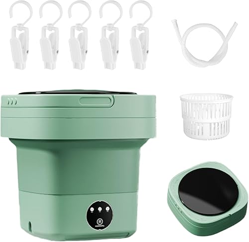 Lavadora portátil plegable, mini lavadora, mini lavadora de gran capacidad de 8 litros para ropa interior, mini máquina de lavandería adecuada para