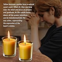 Vista 4 de Aglary 16PCS Pure Beeswax Votive Candles, Unscented, Naturally Lightly Honey Scented, 12 Hours Burn Time Each (Raw)