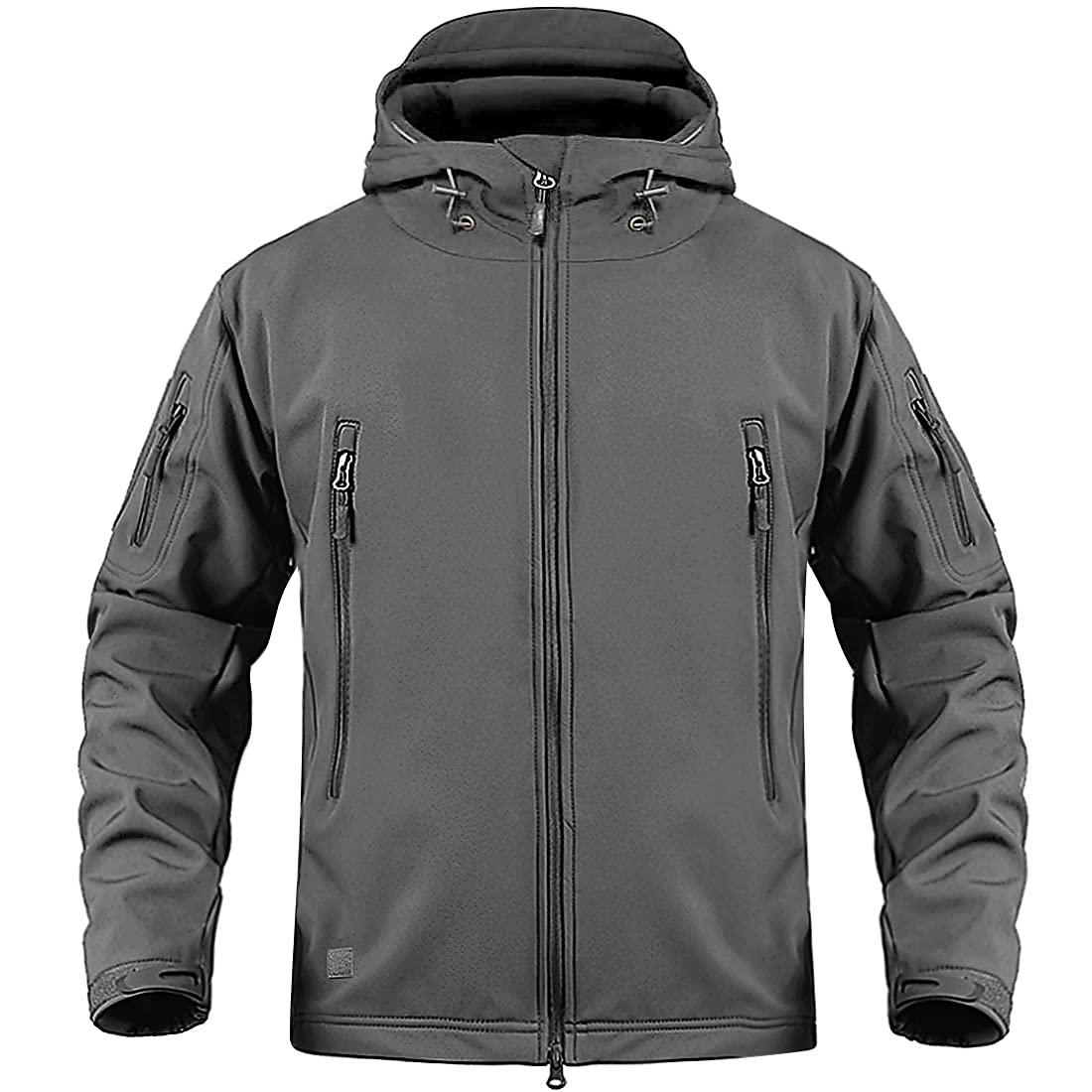 Men's Outdoor Climbing Windproof Tactical Soft Shell Jacket Fleece Hooded Coat