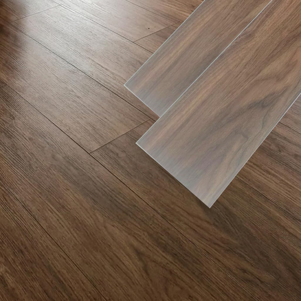 Display Guru Anti Slip, Waterproof, Fireproof SPC Vinyl Flooring Floor Planks Home Office Kitchen Bedroom Bathroom and Restaurants (Oak Brown)