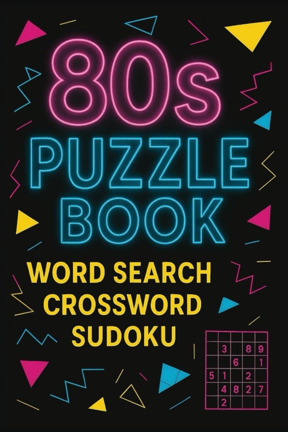 80s Puzzle Book: Word Search Crossword Sudoku