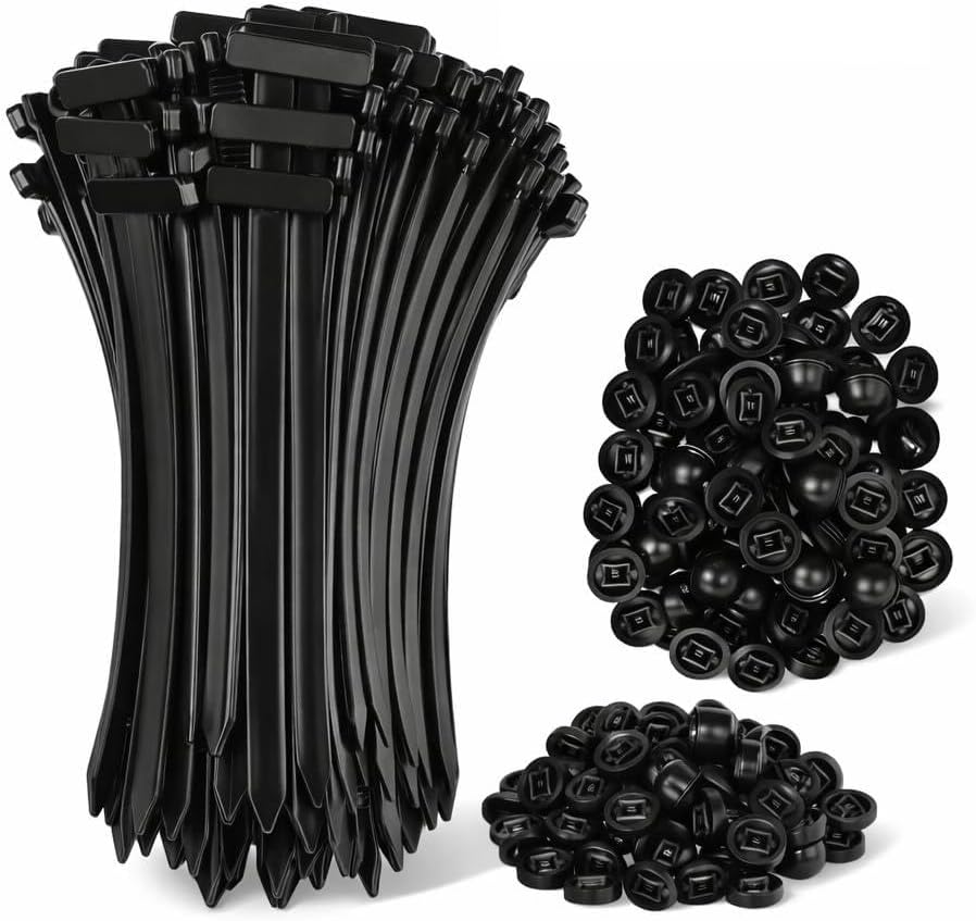 160 PCS Upgraded Universal Cable Tie Buckles - Heavy-Duty Nylon Zip Tie Mounts with Secure-Locking Head, Automotive Fastener Clips for Car Fender, Bumper, Engine Bay, and Wire Management