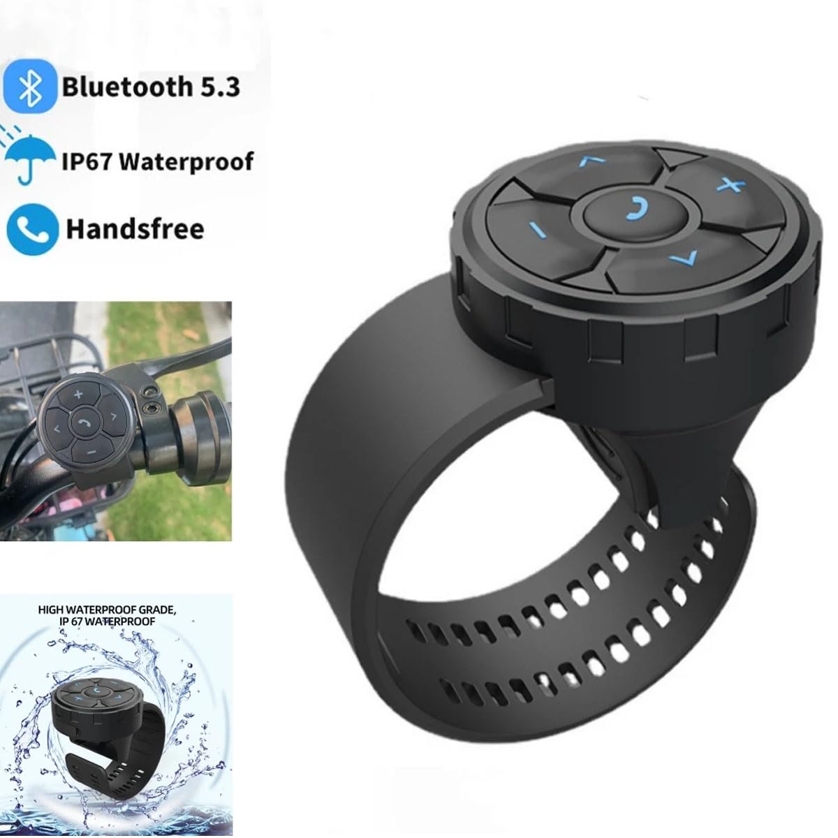 Télécommande à bouton multimédia, kit de télécommande intelligente sans fil, contrôleur de téléphone, étanche IP67, pour volant de voiture, moto, vélo, batterie rechargeable intégrée pour téléphones