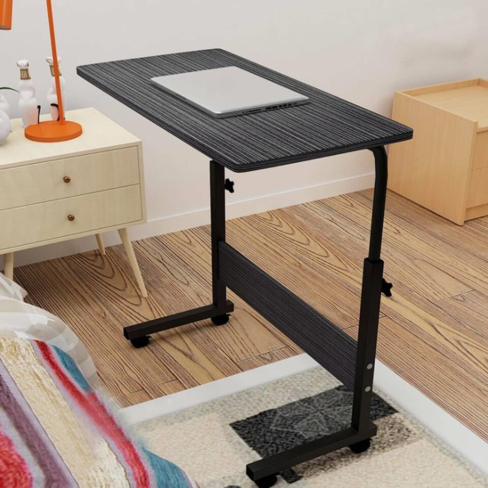FENGSHENG-SHOP 40 x 60 cm Laptop Mobile Table for Sofa or Bed, Laptop Desk, Standing 68-88 cm Height Adjustable Computer Desk, Portable Sofa Side Table, Bed Desk, Black