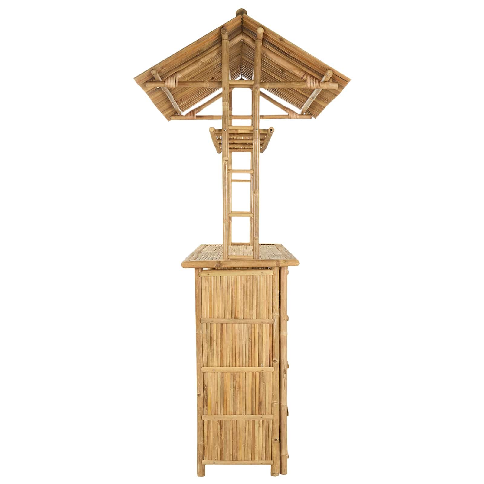 vidaXL Outdoor Bartisch Natur 115 x 95 x 214 cm Bambus, Stylischer Bar-Tisch, robust für Sommerpartys, Gartenfest, umweltfreundliches Design, minimalistisch und chic