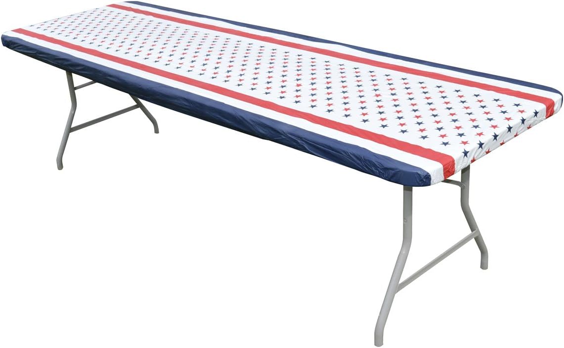 Kwik-Covers 30 x 72 Patriotic Fitted Table Cover - Single