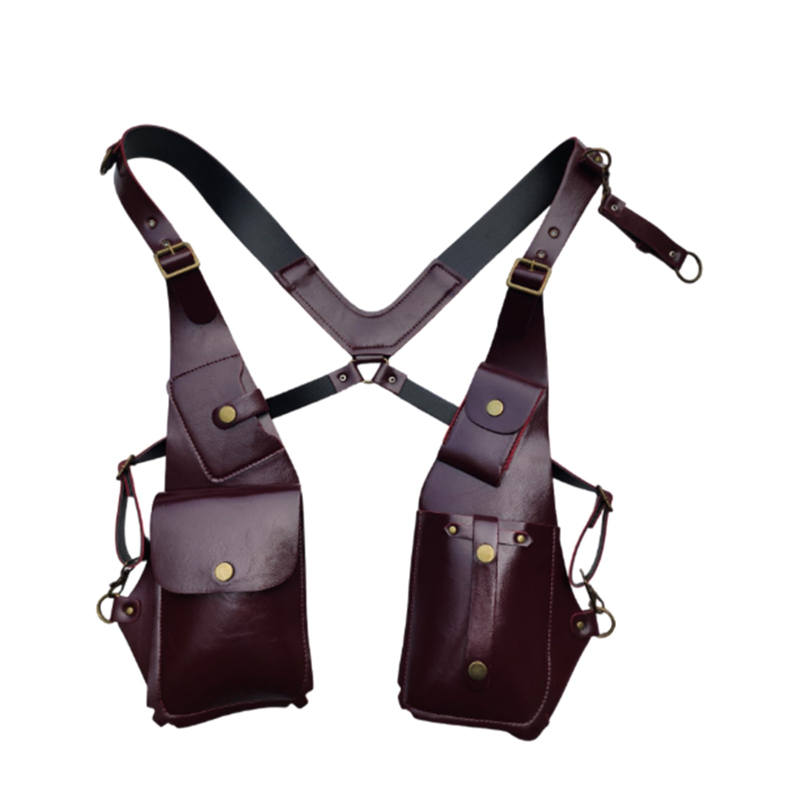 Maxtonser （1 Pack Leather Shoulder Hidden Underarm Strap Wallet Adjustable Accessories with Double Bag