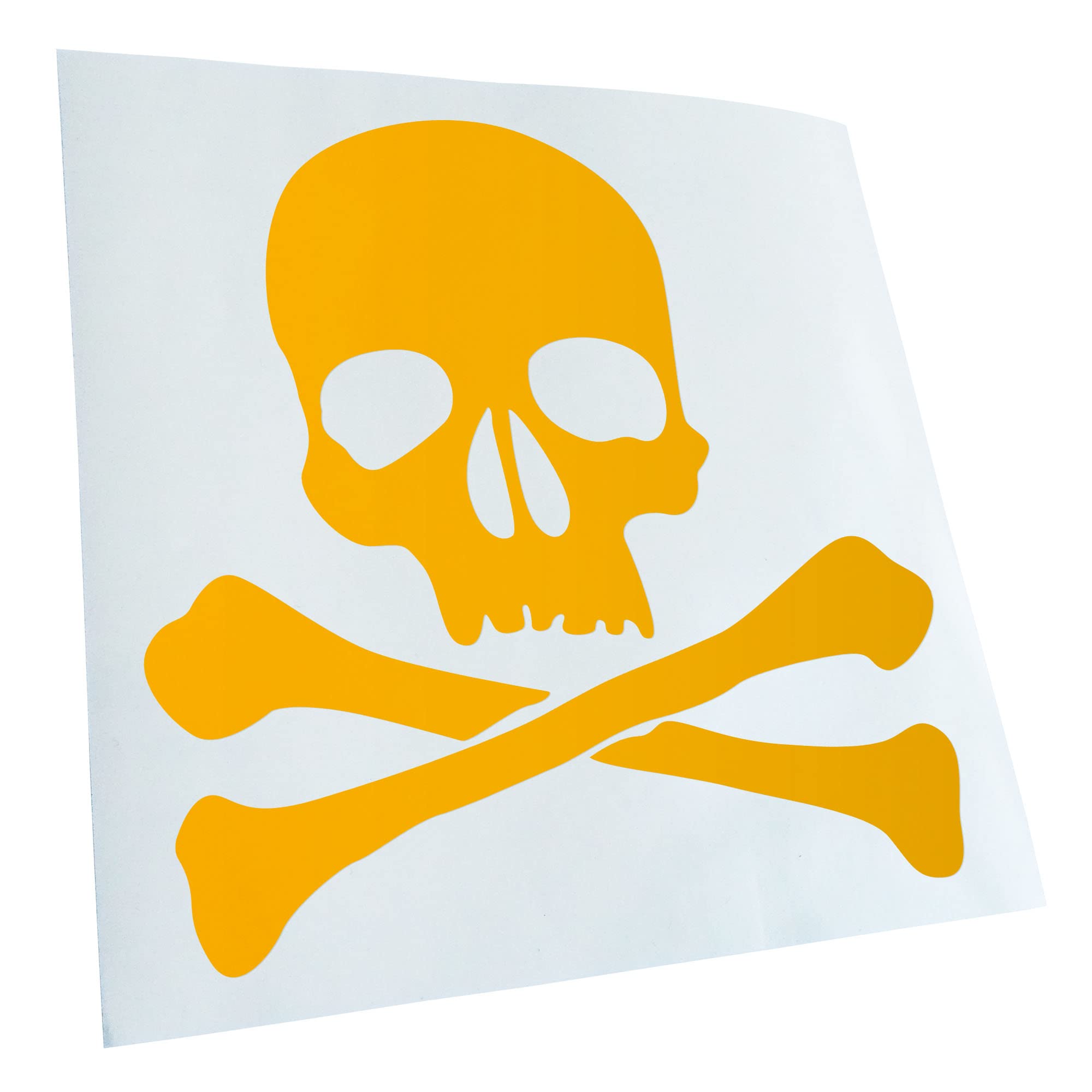 Kiwistar - Car Sticker - Yellow - 24 x 24 cm Skull - Death Symbol - Pirates - Rear Window Car Sticker Weatherproof for Car Truck Moped Truck - Sticker Exterior Self-Adhesive Tuning Accessories for