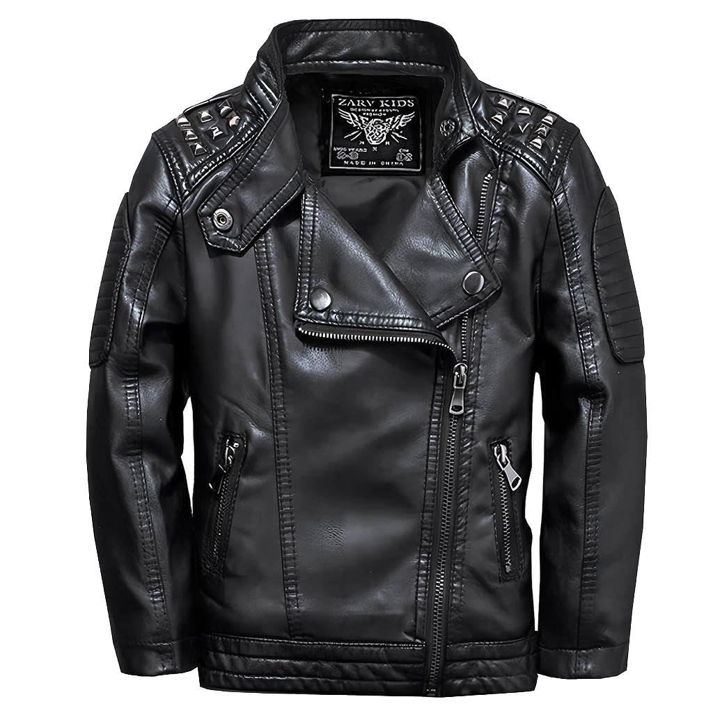 linboo Lederjacke Jungen übergangsjacke Frühling Herbst Kinder Bomberjacke Motorrad Bikerjacke Mädchen Lederimitat Jacke