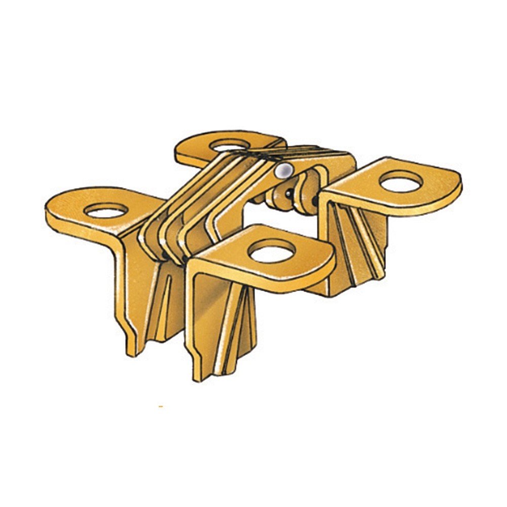 SOSS 303 Zinc Invisible Hinge with Holes for Wood or Metal Applications, Mortise Mounting, Satin Brass Exterior Finish (Pack of 2)