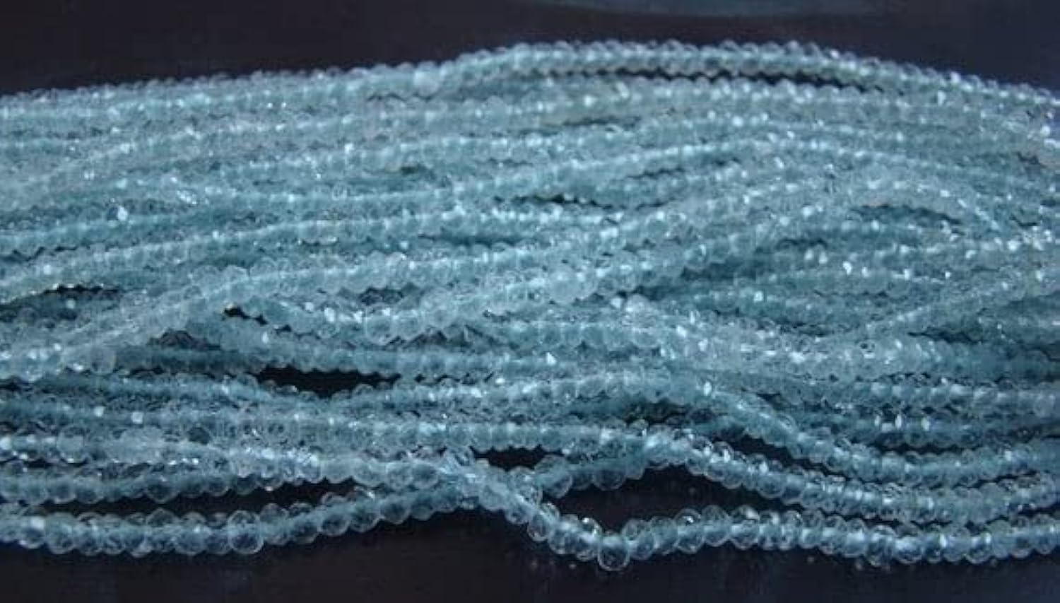 LKBEADS Akwamaryn Rondelle fasetowane koraliki 14 cali 2,5 mm do 3 mm