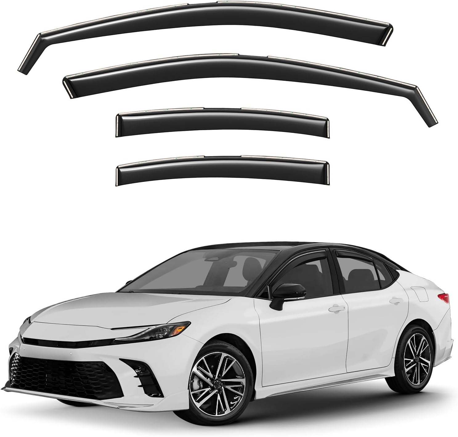 Window Deflectors Smoke Tinted in-Channel Side Window Vent Visor Deflectors Rain Guards Compatible with Toyota Camry 2025-2026 Sedan - 4 pcs. GW0849 For Camry Sedan 2025