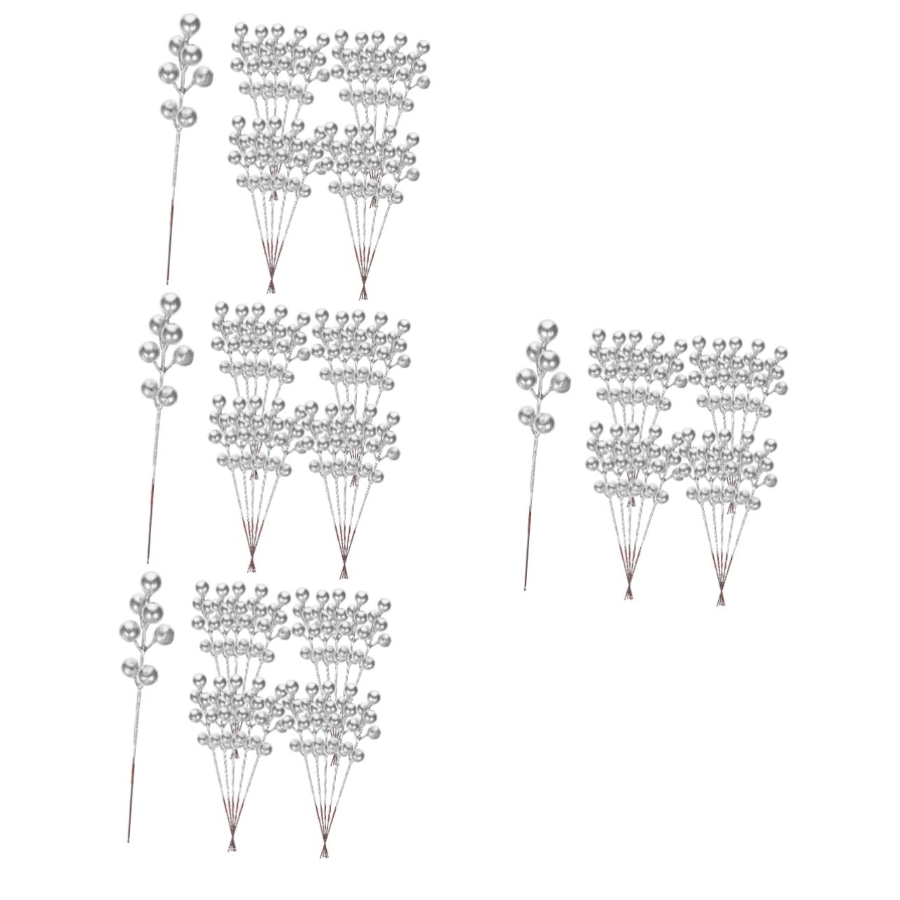 PRETYZOOM 120 Pcs Grappes De Baies Simulées Baies De Houx sur La Branche Tiges De Baies Rouges Artificielles Fruits Rouges De Noël Branches Artificielles Tige De Baies De Noël Artificielles