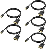 Vista 8 de Paquete de 2 cables HDMI a VGA de 3.3 pies, cable HDMI a VGA unidireccional macho a macho, cable de video HD 1080P compatible con computadora