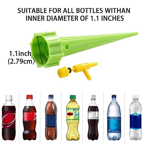 Miniatura 5 de Paquete de 10 picos de riego automático para plantas, dispositivos de riego automático con interruptor de válvula de control ajustable, herramientas