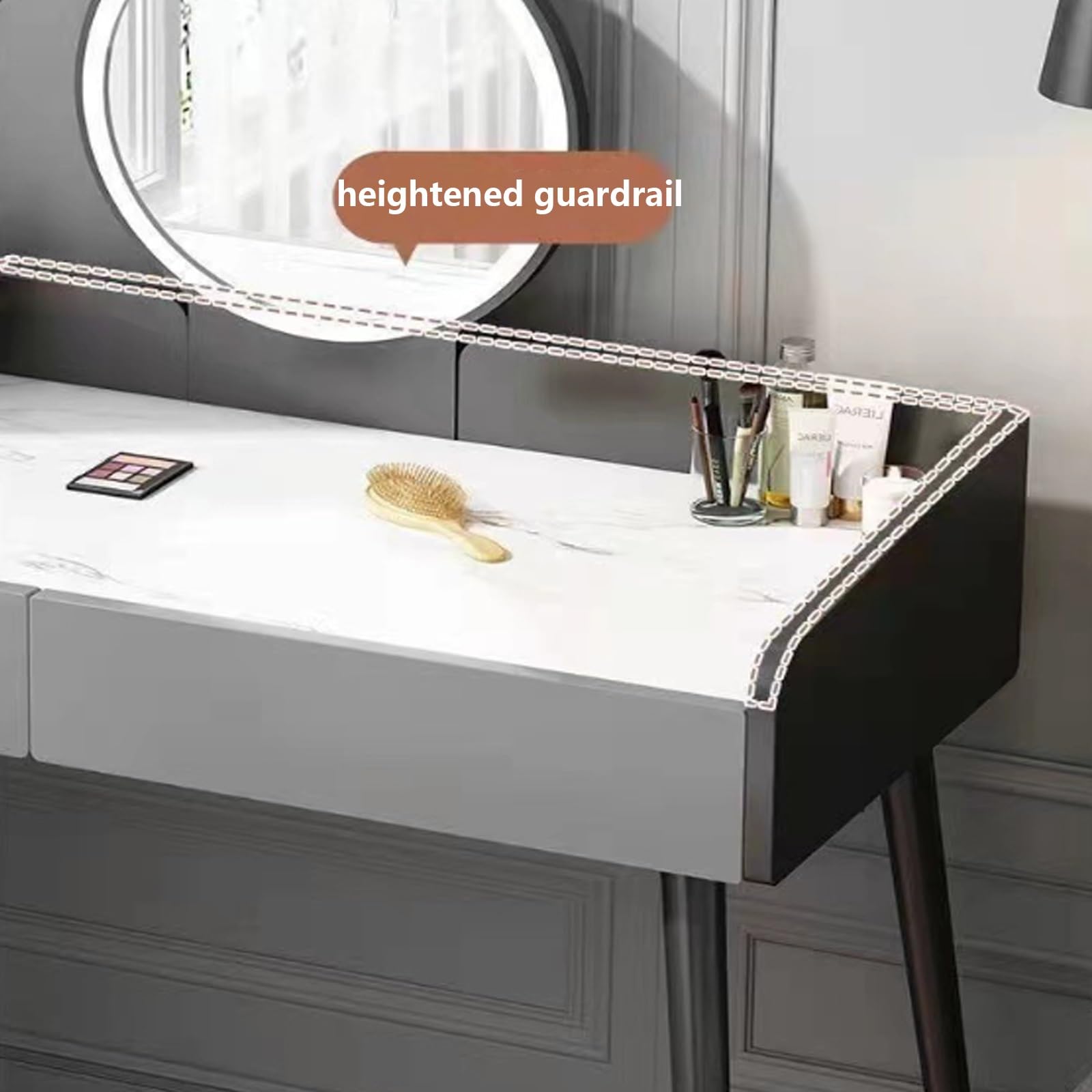 Kosmetyczka Z Lustrem, Toaletka Z 2 Szufladami Nowoczesna Sypialnia Toaletki Stylowy Zestaw Toaletek Dla Kobiet Dziewcząt, 3 Tryby Oświetlenia (Color : B, Size : 80 * 40 * 120CM)