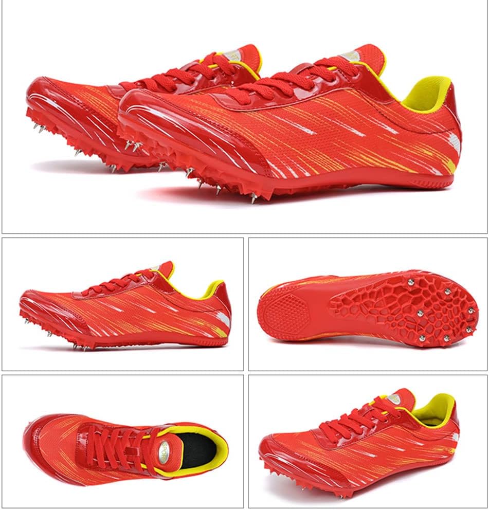 Maylrvjv Men's Track and Field Shoes Breathable Comfortable Track Spikes Racing Jumping Sprint Running Sneakers
