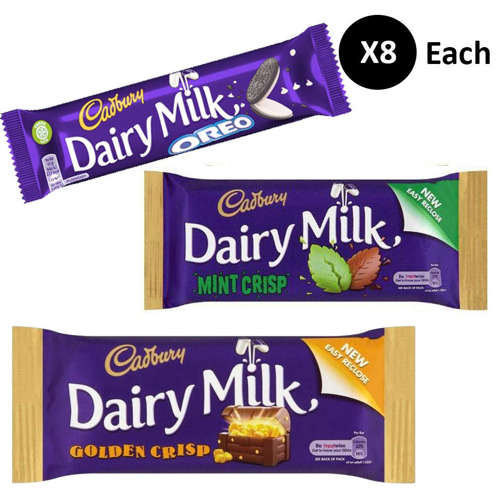 Buy Cadbury Dairy Milk with Oreo + Cadbury Mint Crisp + Cadbury Golden