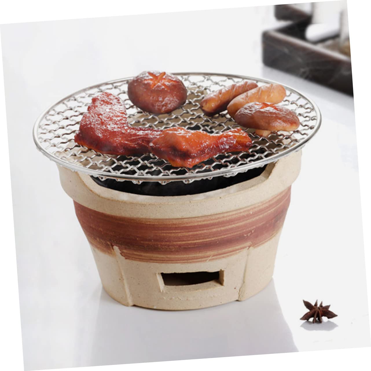 BESPORTBLE 1 Zestaw Grill Węglowy Akcesoria Do Grilla Piec Do Grilla Gliniany Uchwyt Do Grillowania Gliniany Piec Węglowy Przenośny Piec Do Grilla Piec Do Grilla Akcesoria Kempingowe