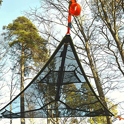 Multi Person Hammock 3 Point Design Capable, Triangle Hammock Of Holding 6 Adults, For Travel Backyard Outdoor Garden Camping (Black,400 * 400 * 400Cm) #TOP4
