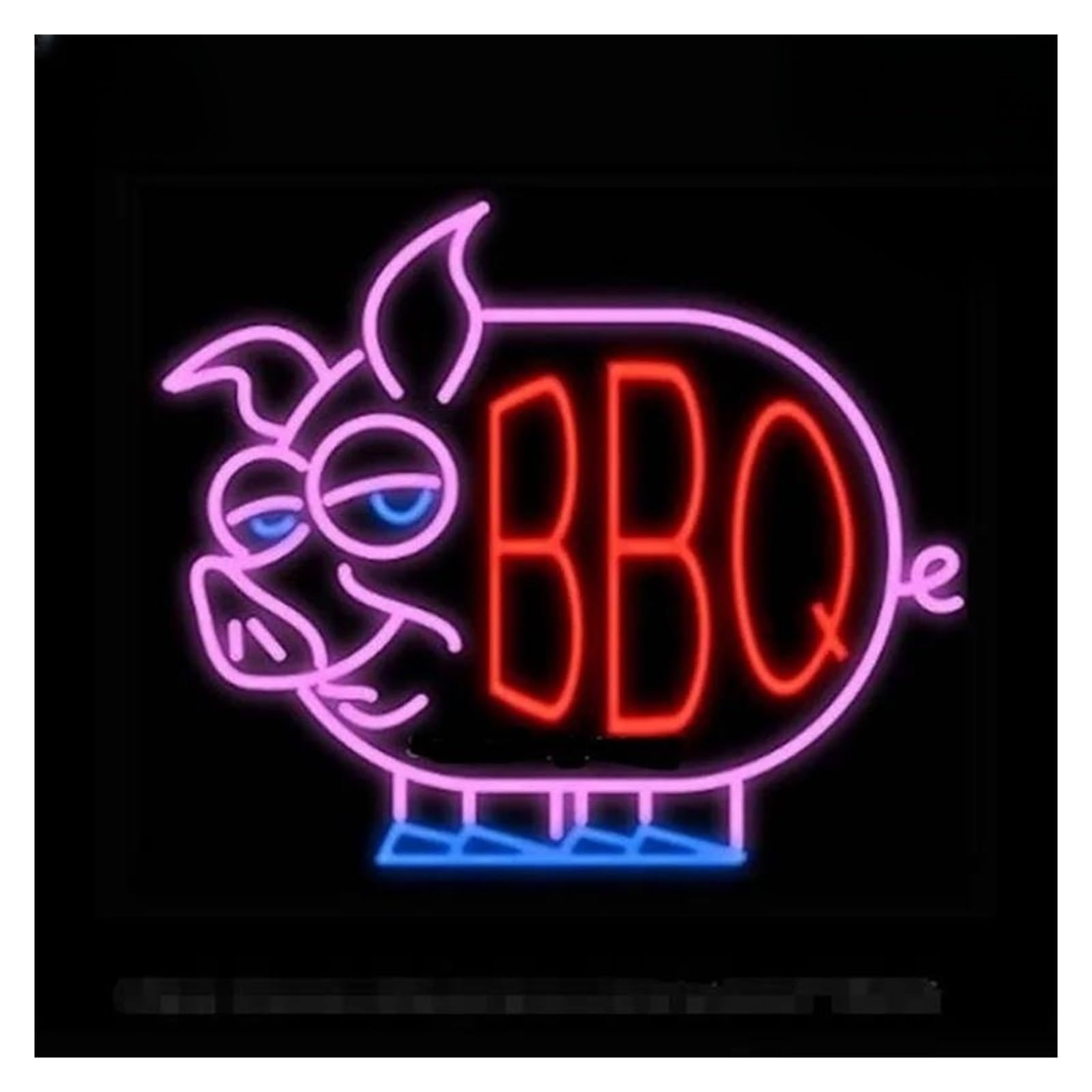 SHOUXI Sign Lamp BBQ Neon Sign Pig Light Dimmable USB Powered for Barbecue Shop Restaurant Shop Club Kitchen Business Decor 43.18cmx35.56cm