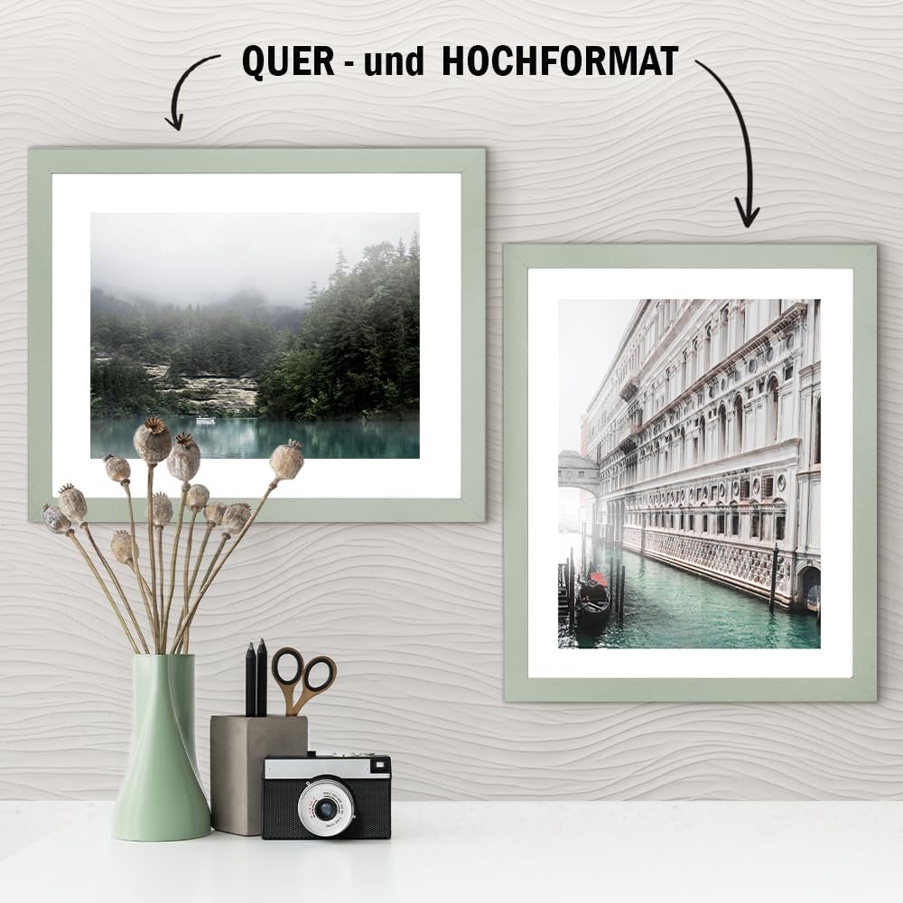 Haak Bilderrahmen modern stabil Miko Pastellgrün Pastell 70 X 100 cm Rahmen für Bilder Urkunden Poster Puzzle Pastell Farben