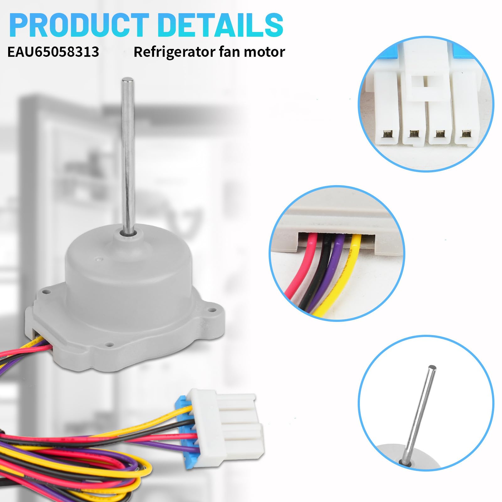 EAU65058313 EAU63103001 - Ventola per frigorifero Evapoartor/condensatore, compatibile con LG Kenmore Freezer ODM-056F-13 AP7178307 EAP16662420 PS16662420