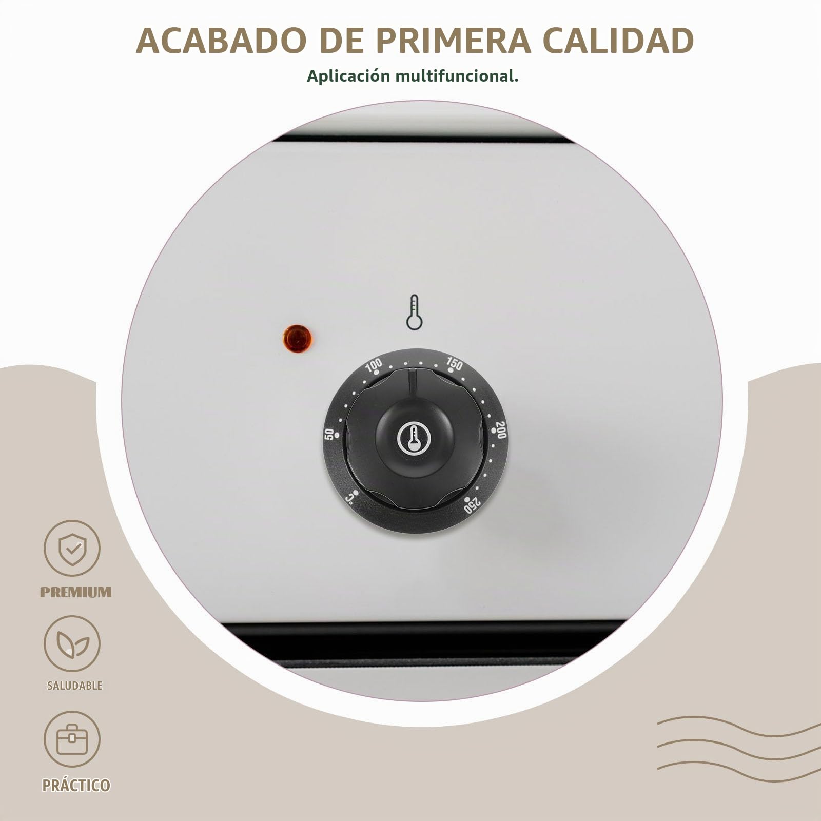 Perilla De Termostato De Control De Temperatura Para Horno Y Freidora Eléctrica Reemplazo Universal 2.24X2.24 Pulgadas Ajuste Preciso Y Material Resistente