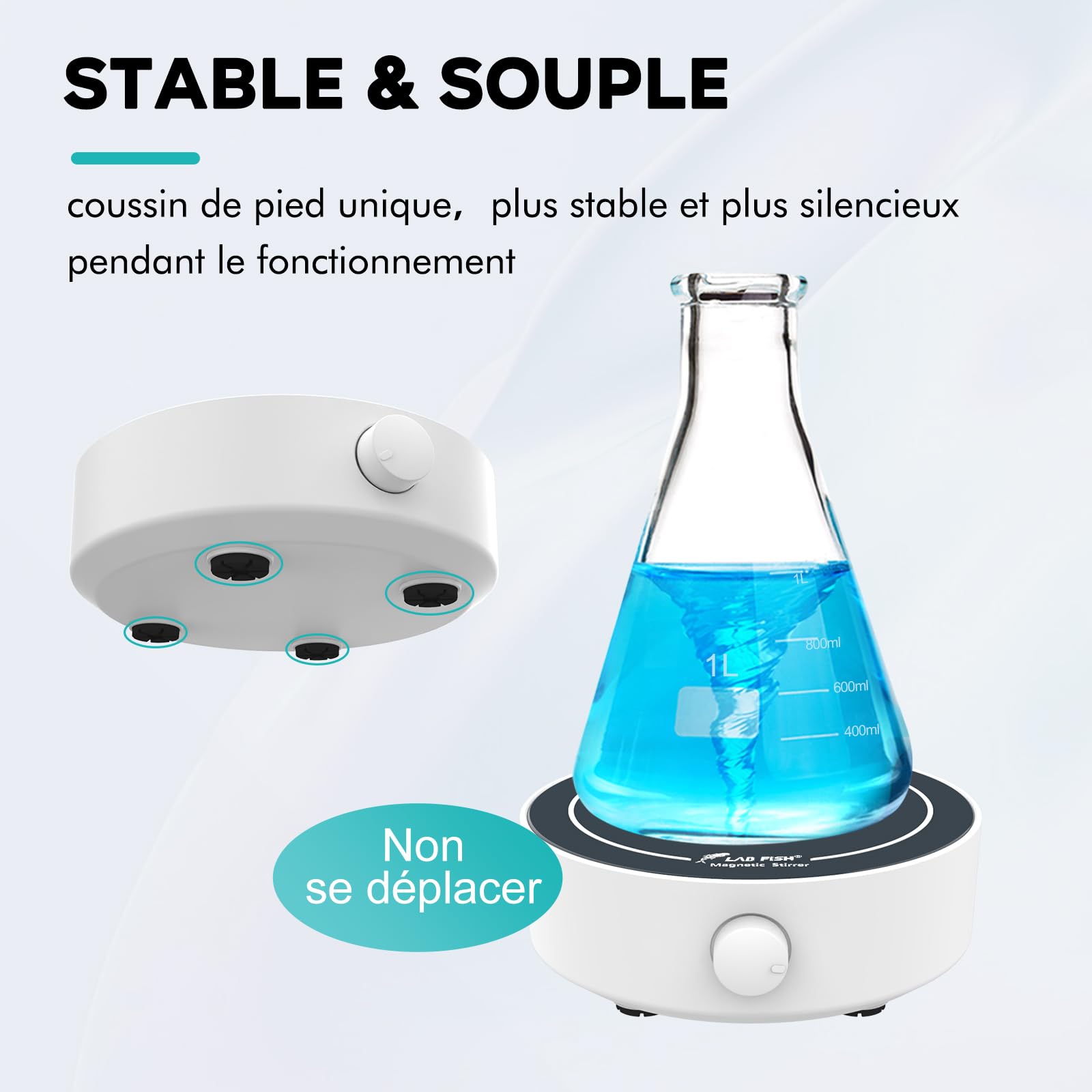 LAB FISH Agitateur Magnétique 350-1800PRM Mélangeur Magnétique 3000ml Agitateur Aimanté & Barre D'agitation Pour Le Laboratoire