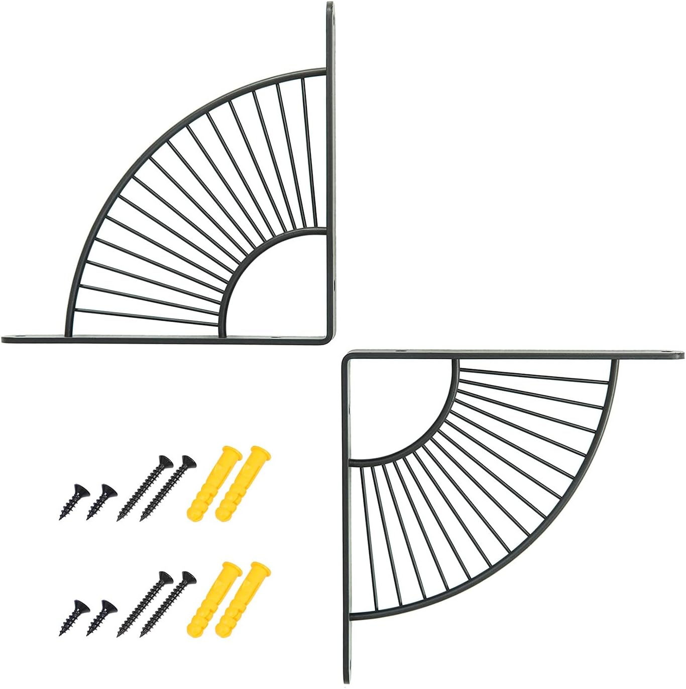Metal corner brace,Shelf bracket,Floating Shelve Brackets Heavy-duty, Metal Fan-shaped Wall-mounted Decorative Shelving Bracket, Gold-15cm/5.9in (Color : Gold, ( Color : Gold , Size : 25cm/9.8in )