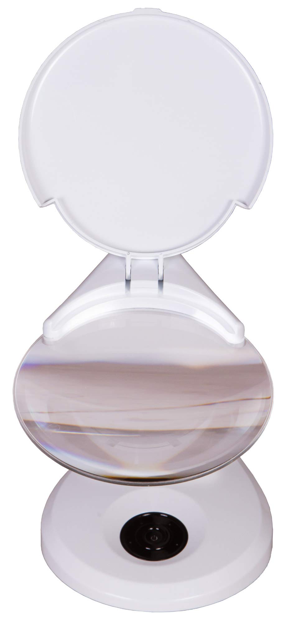 Lupa de Sobremesa Levenhuk Zeno Lamp ZL13 con Iluminación por LED, Ampliación de 2X, Cubierta Protectora y Brazo Flexible para Trabajar de Cerca, Color Blanco