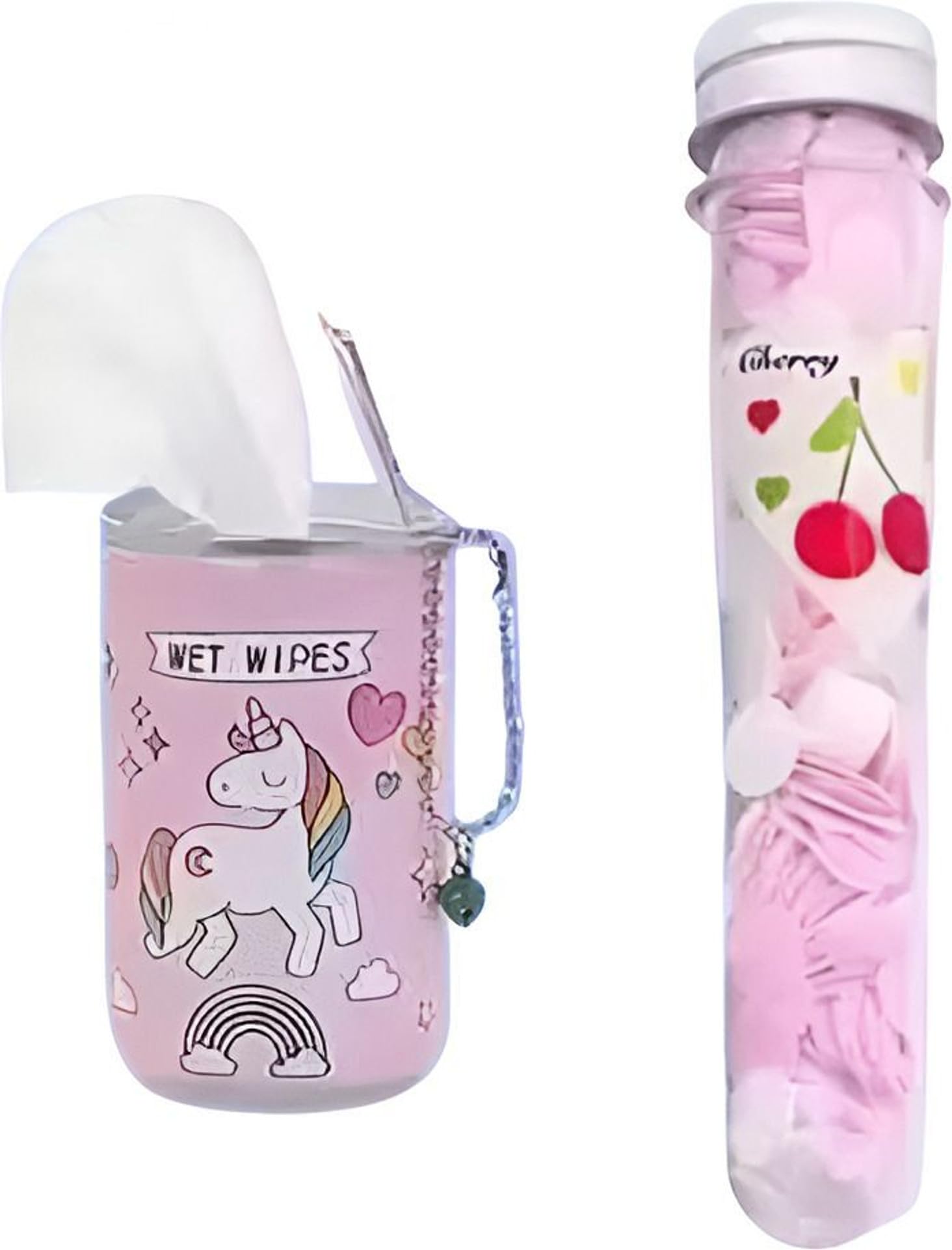 Eclet 2Pc Unicorn Cartoon Print Wet Wipes & Paper Soap Combo | Travel Hygiene Essentials Kit for Kids | Cute Portable Cleaning Set-image-13