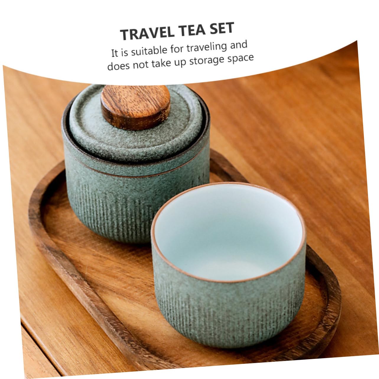 Juego de Té Portátil de Viaje 1 Set Cerámica Verde